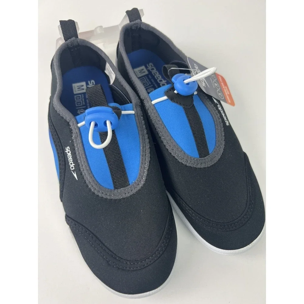 Speedo Junior Boy's Water Shoes Size Medium 2-3 Surfwalker Pro Black Blue A68